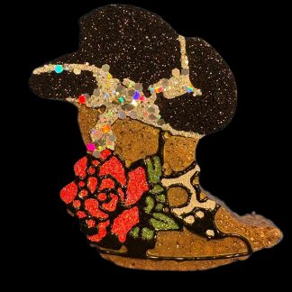 Cowboy Boots, Cowboy Hat, and a Flower