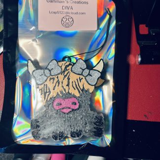 Highland Cow with Two Bows