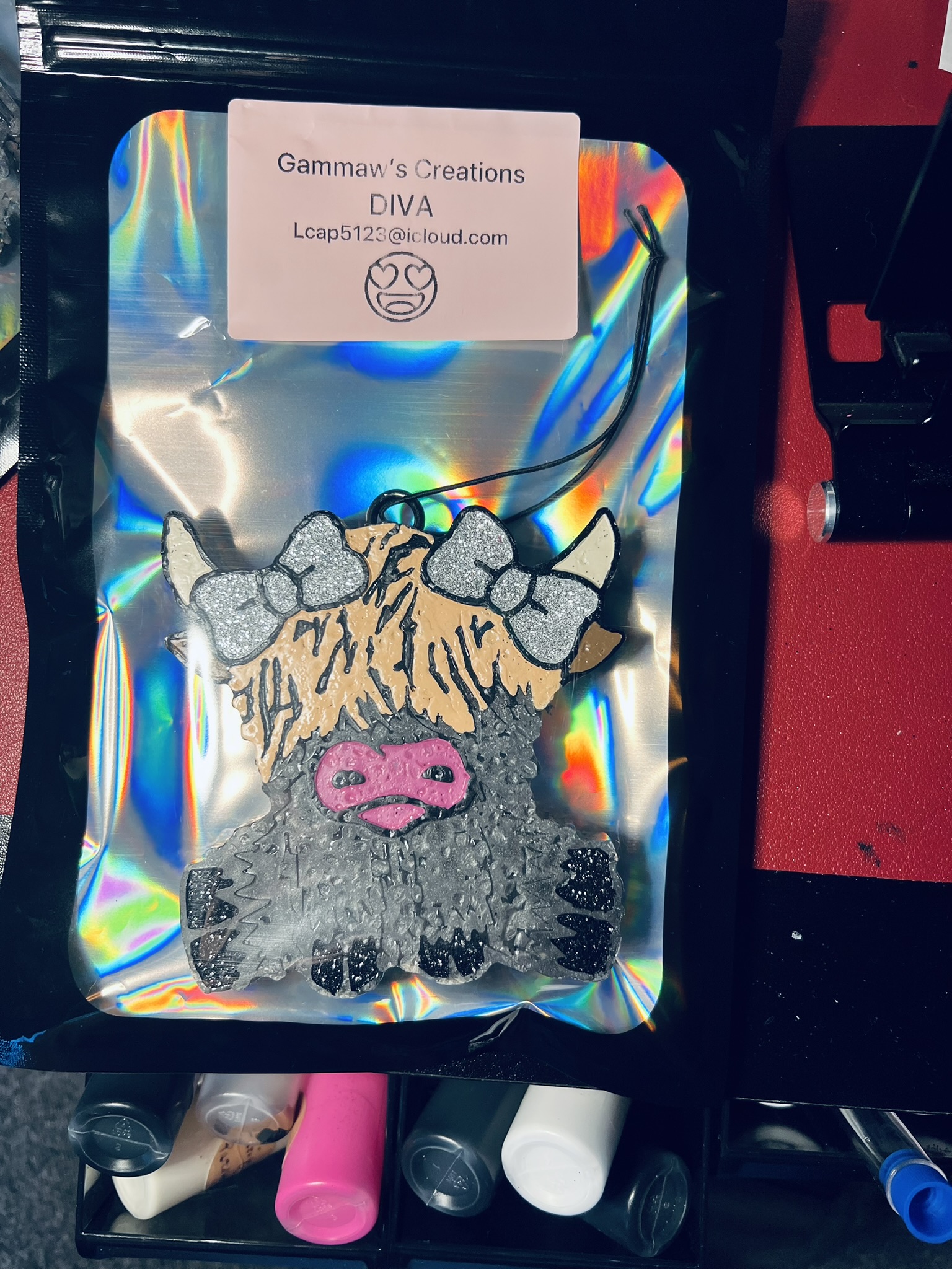 Highland Cow with Two Bows